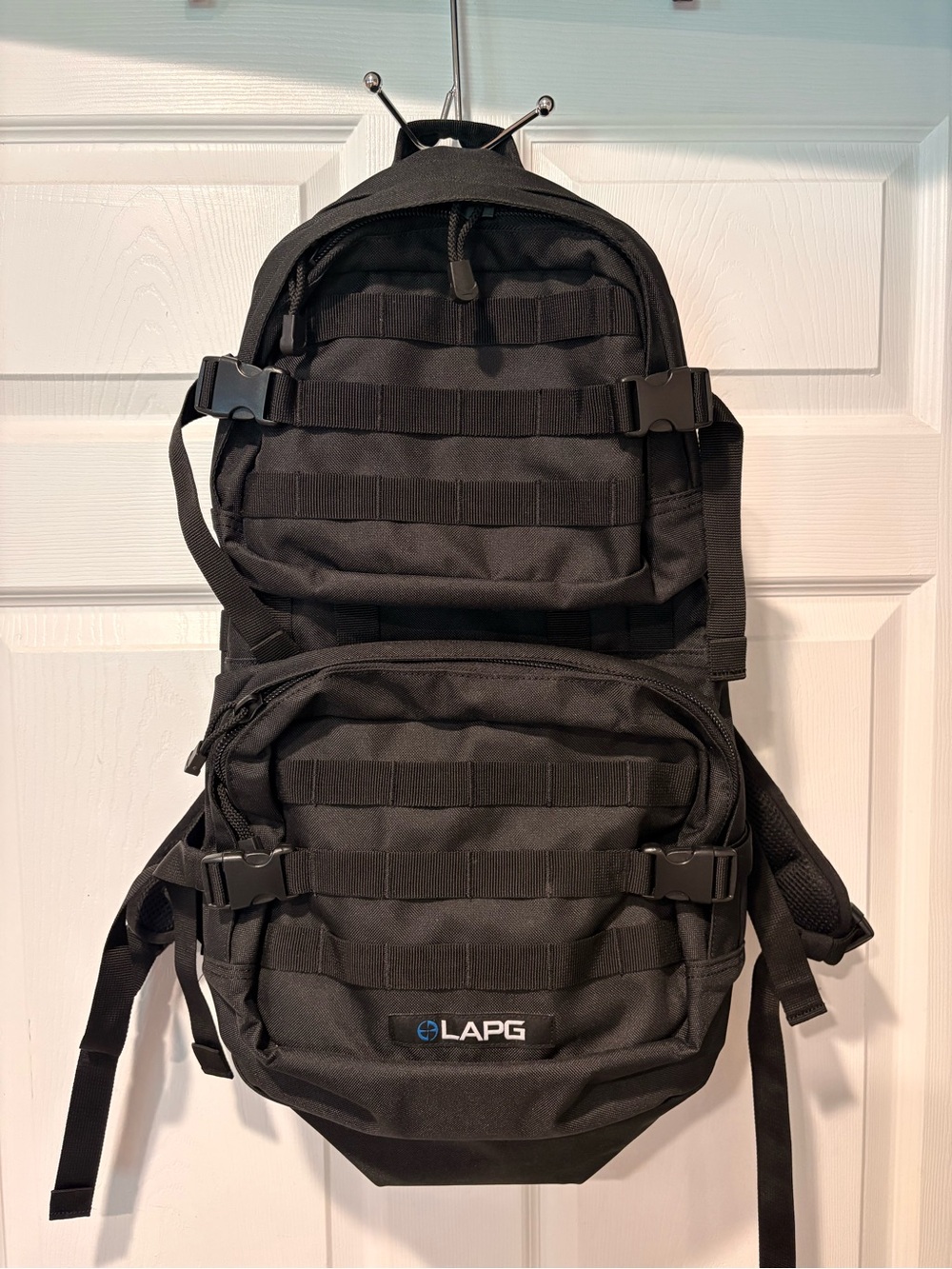 Black Tactical Backpack with MOLLE Organization